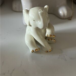 Lenox Ivory and Gold Elephant Decor